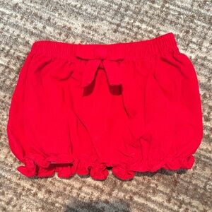 Little English Red Ruffled Shorts